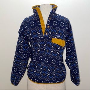 Patagonia Synchilla fleece Snap T Pullover blue Tundra Cluster half zip size XS